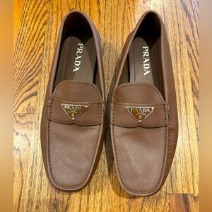 PRADA Triangle-Logo Penny-Slot Loafers